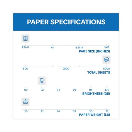 Hammermill Copy Plus Papr, 92 Bright, 20 lb., 8, PK5000 10500-7